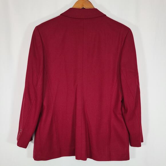 Pendleton Women's 100% Virgin Wool Skirt Blazer Set Maroon Red Vtg Size 12 - Picture 5 of 14